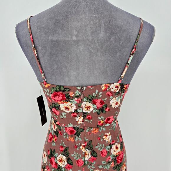 Lulus Dress Womens Small Terracotta Floral Maxi Back Zip Lined Beach Resort New - Picture 10 of 15